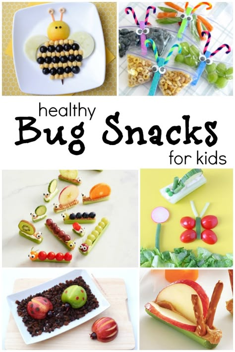 The Cutest Bug Theme Healthy Snacks for Kids - Fantastic Fun & Learning Bug Snacks For Kids, Snacks For Kids To Make, Preschool Snack, Bug Snacks, Insect Study, Spring Snacks, Preschool Cooking, Insects Preschool, Healthy School Snacks