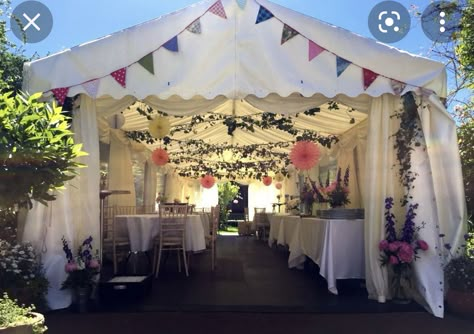 Marquee Decoration, Gazebo Decorations, Garden Marquee, 21st Ideas, Backyard Birthday Parties, Garden Party Ideas, Backyard Birthday, 21st Party, Fifty Birthday