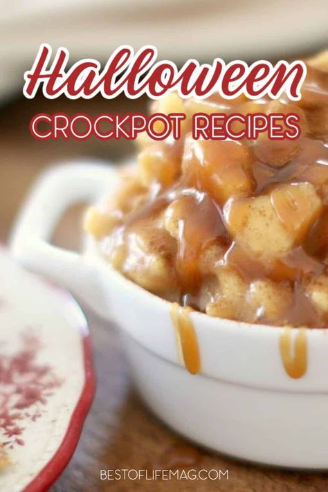 Halloween Dinner Ideas Crockpot, Halloween Party Crockpot Food, Crockpot Recipes Halloween, Halloween Food Ideas Crockpot, Halloween Dinner Crockpot, Halloween Crockpot Dessert, Fall Party Crockpot Recipes, Easy Halloween Food For Party Crockpot, Halloween Crock Pot Recipes