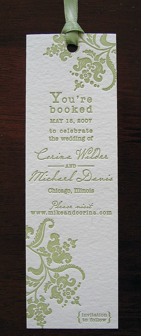 Book Mark Invitations, Creative Centerpiece Ideas, Save The Date Book Theme, Vintage Library Wedding, Bookish Wedding Favors, Wedding Bookmarks Ideas, Book Themed Wedding Favors, Wedding Ideas For Book Lovers, Literature Themed Wedding