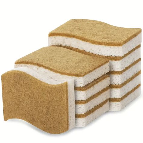 Sponges For Dishes - Natural Kitchen Sponge - Biodegradable Cellulose And Coconut Scrubber Sponge - Temu Eco Home Sustainable Living, Roof Pool, Black Metal Roof, Windows Black, Decor Appliances, Cleaning Essentials, Dish Sponge, Natural Sponge, Scrub Sponge