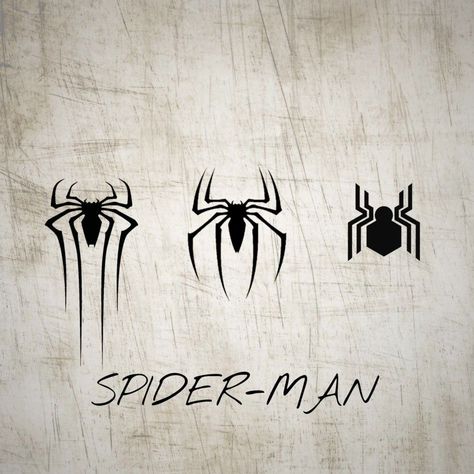 Spiderman Three Spiders, Three Spiderman Drawing, Spider Man Mini Tattoo, Tattoo Ideas For Three Siblings, Spider Man Inspired Tattoo, Spider Man Matching Tattoos, Spider Man Spider Tattoo, Matching Spider Man Tattoo, Spider Man Symbol Tattoo