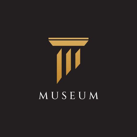 Museums, museum columns, museum lines, museum pillar logos. Museums with minimalist and modern concepts. Logos can be used for companies, museums and businesses. Logo Design Art Gallery, Pillar Branding, Immigration Logo, Dove Logo Design, Pillar Logo, Art Gallery Logo, Desain Ux, Gallery Logo, Creative Logo Design Art