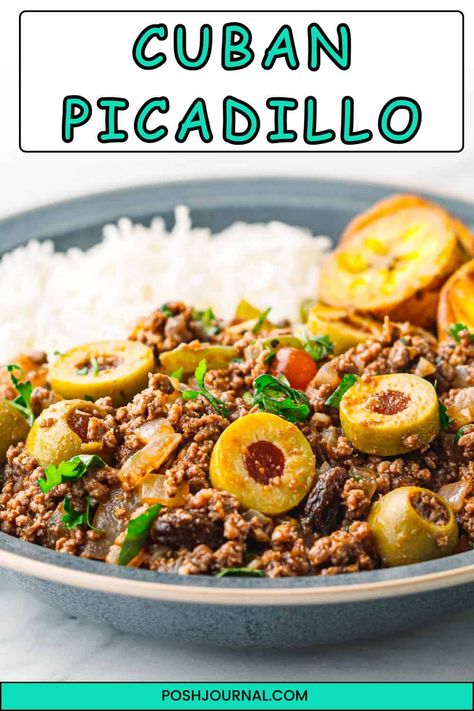 Cuban Ground Beef Recipes, Picadillo Recipe Cuban, Easy Picadillo Recipe, Easy Picadillo, Cuban Picadillo Recipe, Cuban Picadillo, Dinner Recipes For Beginners, Picadillo Recipe, Cuban Dishes