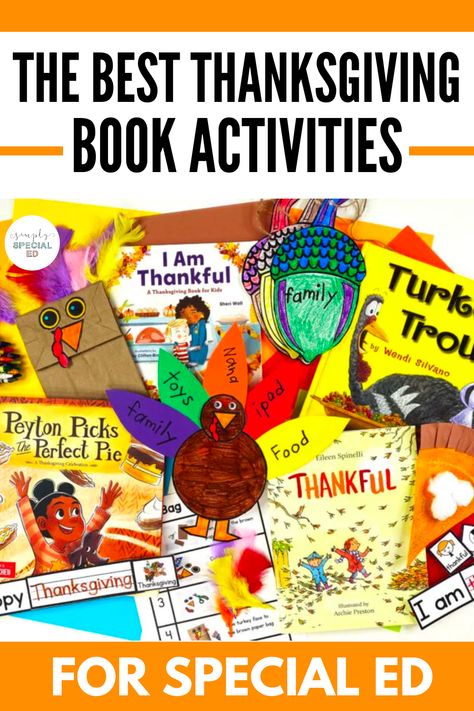 I’m sharing my favorite Thanksgiving picture books that I love to use in my special education classroom. A great way to get students interacting with these read aloud picture books is to use book companions. Some of the Thanksgiving activities for kids include leveled comprehension quizzes for reading comprehension, vocabulary activities for kids, and sequencing activities for kids. Special education students will love the visual crafts for kids. Thanksgiving Special Education, Thanksgiving Book Activities, Thanksgiving Picture Books, Snowman At Night, Thanksgiving Ideas For Kids, Read Aloud Picture Books, Fall Reading Comprehension, Fine Motor Centers, Retelling Activities