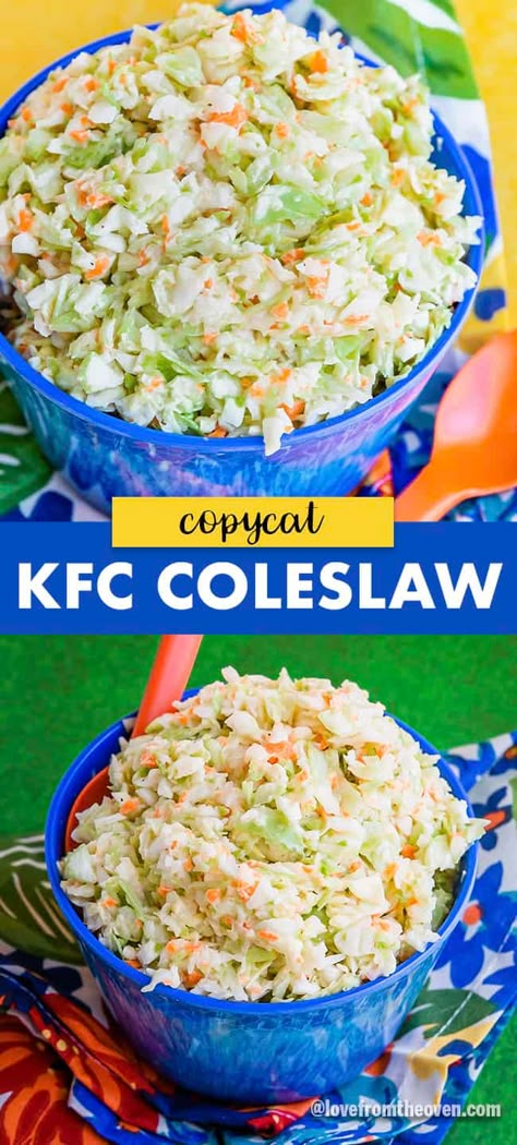 Easy KFC Coleslaw Recipe Copycat. This tastes EXACTLY like the coleslaw from Kentucky Fried Chicken, my husband was totally fooled by it! #coleslaw #picnic #potluck #bbq #recipes #sidedishes #lftorecipes #kfc #kentuckyfriedchicken #copycatrecipe Easy Homemade Coleslaw, Kfc Copycat Coleslaw, Copycat Kfc Coleslaw Recipe, Kfc Cole Slaw Recipe Easy, Coleslaw Recipes Easy, The Best Coleslaw Recipe, Kfc Coleslaw Recipe Copycat, Kfc Coleslaw Recipe Easy, Chick Fil A Coleslaw Recipe