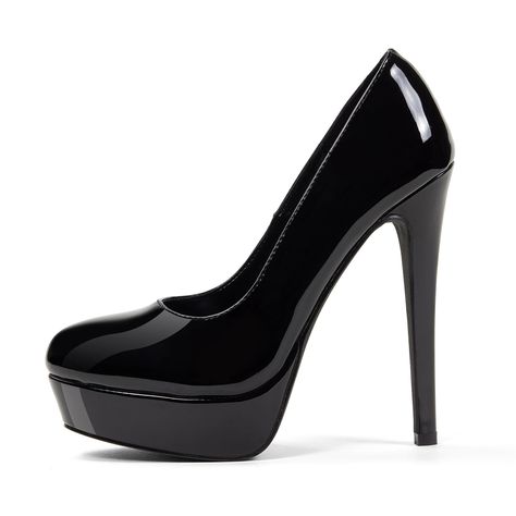 Womens High Heels Stilettos, Heels Design, Platform Stiletto Heels, Platform Pumps Heels, High Heels For Women, Heels Comfortable, Stilettos Heels, Slip On Dress, Black Platform Heels