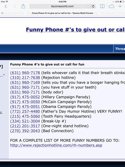 Good Prank Calls, Prank Call Numbers, Funny Phone Numbers, Funny Numbers To Call, Funny Prank Calls, Fake Number, Funny Life Hacks, Funny Numbers, Numbers To Call