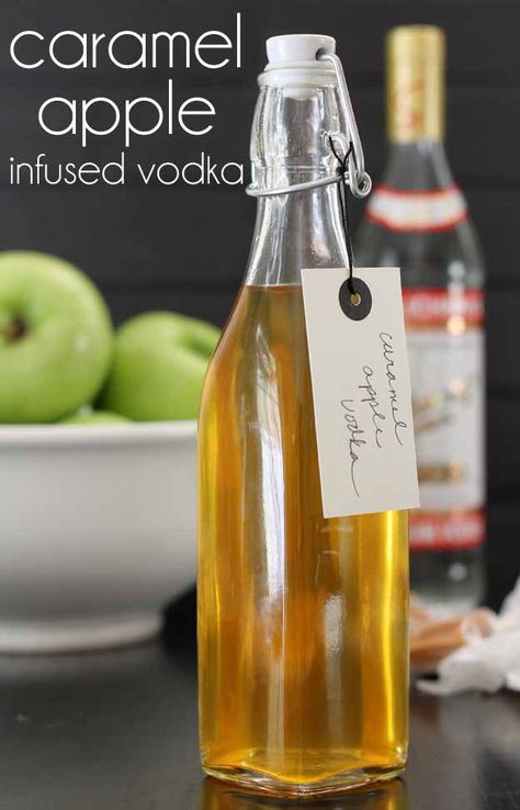 Homemade Liqueur Recipes, Infused Alcohol, Homemade Liqueur, Infused Liquors, Apple Vodka, Liqueur Recipes, Homemade Alcohol, Caramel Vodka, Homemade Liquor