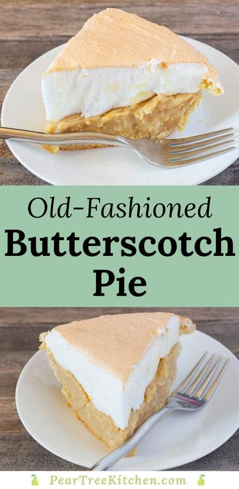 Butterscotch Meringue Pie Recipe, Butterscotch Pie Recipe, Unique Pie Recipes, Sour Cream Pie, Butterscotch Recipes, Butterscotch Pie, Unique Pies, Old Cookbooks, Meringue Pie Recipes