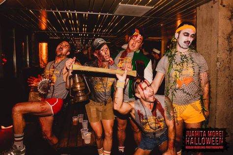 Best Group Costume - Camp Crystal Lake Counselors Camp Counselor Halloween Costume, Camp Crystal Lake Counselor Costume, Crystal Lake Counselor Costume, Camp Counselor Costume, Camp Crystal Lake Party, 80s Halloween Party, Lake Party Ideas, Halloween Costume Contest Winners, Camp Costume