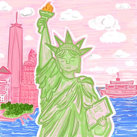 The Carlyle, Pink Prints, Staten Island Ferry, Ice Cream Sundaes, The Statue Of Liberty, Grand Central, Trade Center, Alphabet Print, World Trade