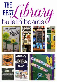 RESOURCE FOR DECOR IN LIBRARY: Mrs. Stembrarian: The BEST Library Bulletin Boards from Pinterest in One Place Bulletin Boards For Elementary, School Library Bulletin Boards, Library Bulletin Board Ideas, Media Center Ideas, Elementary Librarian, School Library Decor, Library Decorations, School Library Displays, School Library Ideas