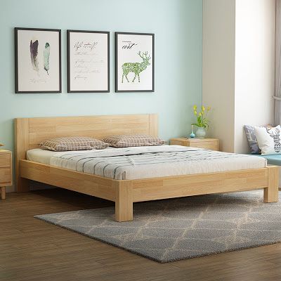 Simple Bed Designs, Simple Bed Frame, Platform Bed Designs, Wood Bed Design, Bed Frame Design, Wooden Bed Design, Bedroom Wall Designs, Bed Design Modern, Dekorasi Kamar Tidur