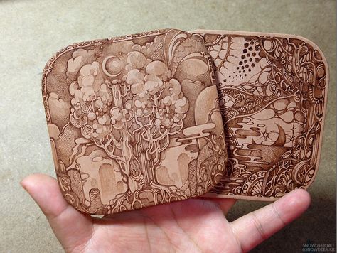 Leather Pyrography Ideas, Leather Burning Designs, Leather Pyrography, Leather Burning, Woodburning Art, Leather Working Projects, Tooling Patterns, Pyrography Art, Diy Leather Bag