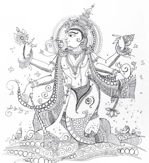 Matsya Avatar of Lord Vishnu, 1st Incarnation of Dashavatar| Vedic Story Matsya Avatar Drawing, Vishnu Bhagwan Sketch, Vishnu Matsya Avatar, Lord Vishnu Sketch, Matsya Avatar Art, Lord Vishnu Dashavatar, Matsya Avatar, Vishnu Avataras, Vishnu God