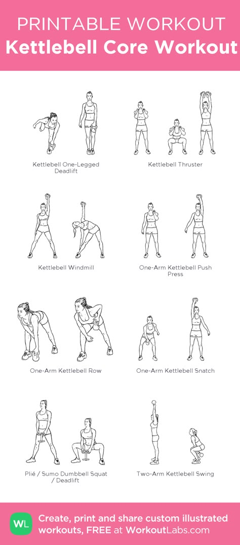 Kettlebell Core Workout: my custom printable workout by @WorkoutLabs #workoutlabs #customworkout Printable Workout, Kettle Bell, Printable Workouts, Free Workout, Leg Day, Getting Fit, Workout Plans, Workout Ideas, I Work Out