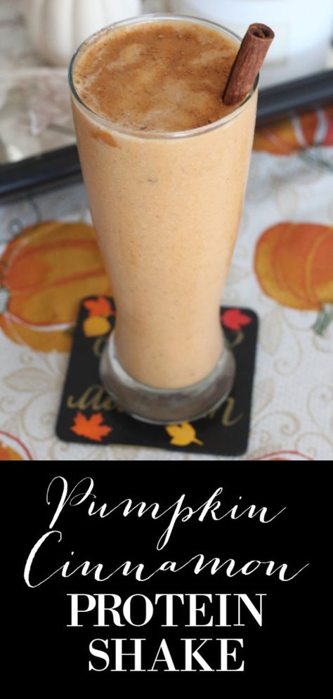 Cinnamon Protein Shake, Pumpkin Puree Recipes Healthy, Pumpkin Protein Shake, Cinnamon Healthy, Unique Smoothies, Pancakes Protein, Pumpkin Puree Recipes, Protein Shake Recipe, Pumpkin Protein