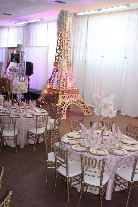 Sweet 16 Paris Theme Decorations, Paris Themed Sweet 16 Party, Paris Theme Quinceanera Decorations, Paris Theme Quinceanera, Paris Theme Centerpieces, Paris Quinceanera Theme, Paris Theme Party Decorations, Theme Quinceanera, Centerpieces Quinceanera