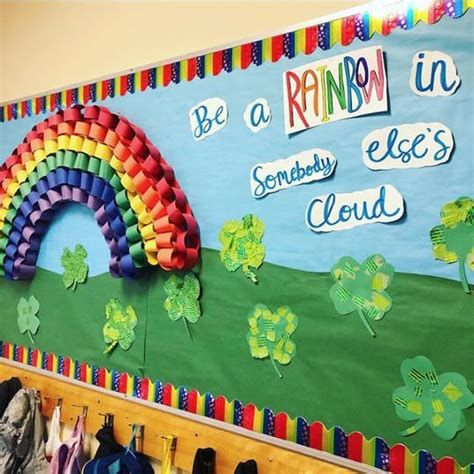 Classroom Rainbow Theme | Terrific+Papers%26trade%3B%2C Rainbow Theme Classroom, March Bulletin Board, Summer Bulletin Boards, Classroom Theme Ideas, Spring Bulletin, Cute Classroom, Spring Bulletin Boards, Rainbow Classroom, Preschool Bulletin