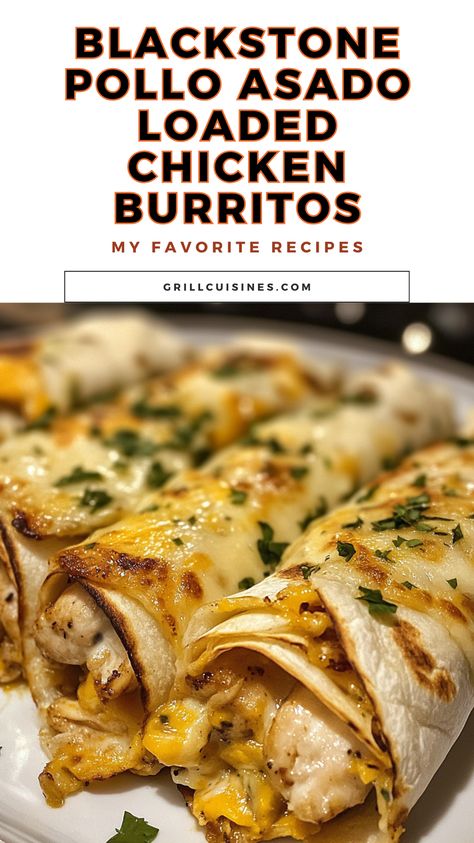 Try Blackstone Pollo Asado Loaded Chicken Burritos – a perfect fall Blackstone meal for camping or feeding a crowd! Packed with citrus-marinated chicken, cheese, and green chiles, these burritos are bursting with flavor and easy to make. Ideal for chilly autumn nights, this crowd-pleasing recipe will make your next outdoor adventure unforgettable! #FallCampingMeals #BlackstoneRecipes #LoadedBurritos #BlackstoneMeals" Dinner On A Blackstone, Date Night Grilling Ideas, Blackstone Meat And Veggies, Black Stone Food Ideas, Blackstone Meal Prep Ideas, Black Stone Tacos, Meal Prep Blackstone, Chicken Breast Recipes Blackstone, Blackstone Burritos