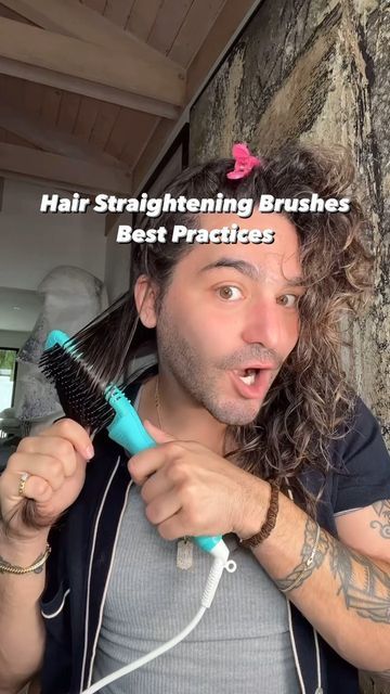 Matt Newman on Instagram: "if instahair has convinced u to buy a heated #hairstraightening brush - here’s a few tips to make the most of it!! #hairtools #hairreels #hairbrush #hairtutorial" Heated Brush Tutorial, Hair Straightening Tools, Heated Brush, Hair Straightening Brush, Hair Brush Straightener, Straightening Brush, Hair Brush, Hair Tools, Hair Tutorial