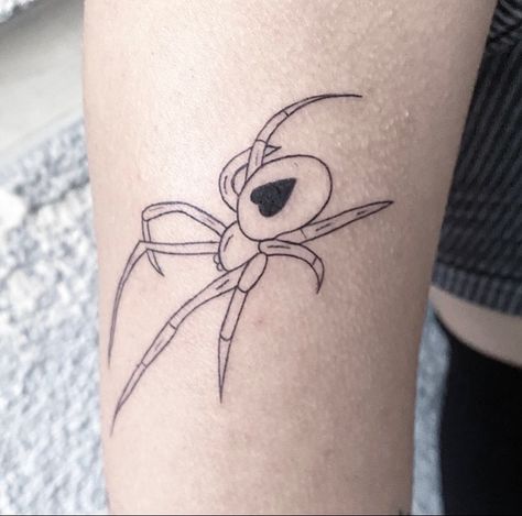 Simple Evil Tattoos, Women Spider Tattoo, Line Work Spider Tattoo, Spider Tattoo Linework, Spider Tattoo Fine Line, Linework Patchwork Tattoo, Goth Fine Line Tattoo, Simple Alternative Tattoos, Cute Line Work Tattoos