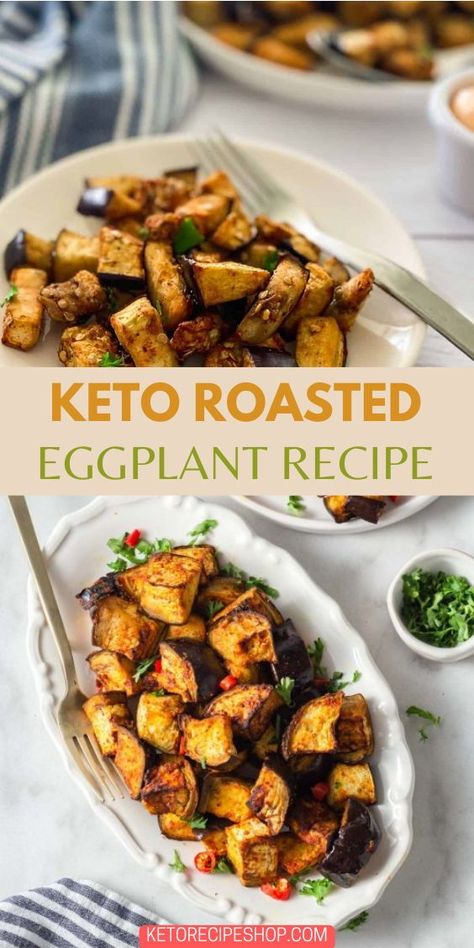 This Keto Roasted Eggplant Recipe makes perfect use of your air fryer.  Enjoy delicious and versatile roasted eggplant slices, perfect for any keto meal! Air Fryer Roasted Eggplant, Keto Recipes With Eggplant, Eggplant Recipes Keto, Eggplant Recipes Low Carb, Keto Eggplant, Eggplant Keto Recipes, Healthy Eggplant Recipes Clean Eating, Keto Eggplant Recipes, Roasted Eggplant