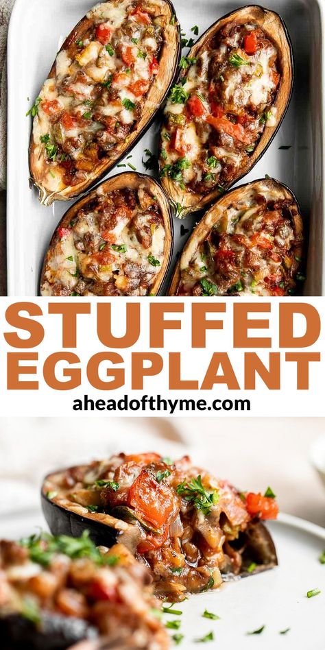 Lamb Eggplant Recipes, Vegetarian Eggplant Recipes, Baked Eggplant Recipes, Eggplant Recipes Healthy, Eggplant Recipes Easy, Stuffed Eggplant, Eggplant Dishes, Baked Eggplant, Healthy Side Dish