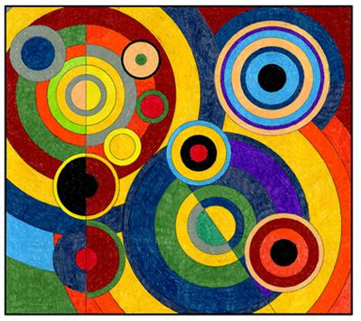 Delaunay Art, Arte Madi, Robert Delaunay, Collaborative Art Projects, Art Projects For Kids, Geometric Design Art, Architecture Tattoo, Geometric Painting, Collaborative Art