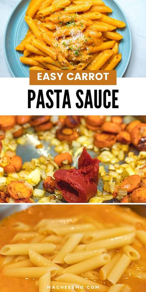 Easy Carrot Pasta Sauce Baby Pasta Sauce, Carrot Pasta Sauce, Carrot Pasta, Carrot Dishes, Vegan Pasta Sauce, Easy Pasta Sauce, Italian Dinner Recipes, Italian Sauce, Vegetable Pasta