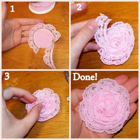 Lace Flowers Tutorial, Headband Diy, Diy Flores, Fleurs Diy, Fabric Flower Tutorial, Lace Crafts, Making Flowers, Burlap Flowers, Chic Flowers