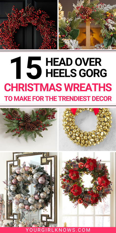 What’s that one thing you absolutely can’t skip during Christmas? If you said “Wreaths!”—we’re on the same festive wavelength! Decorate Wreaths For Christmas, Wreaths Crafts For Kids, Pine Christmas Wreaths, Christmas Wreaths On Windows, Wreaths Diy Easy, Wreaths On Windows, Rustic Christmas Wreaths, Christmas Wreath Illustration, Wreaths For Front Door Diy