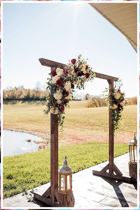 Wedding Arch Ideas - Search for your dream items at Amazon.com. Get what you wanted TODAY! Rustic Archway Wedding, Wooden Arbour Wedding, Arbour Plans, Backyard Wedding Arch, Wedding Arch Ideas Diy, Ceremony Archway, Wood Wedding Arches, Wooden Wedding Arches, John Myers