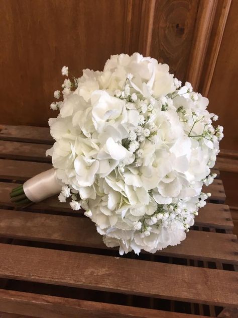 Flowergirl bouquet #flowergirl #flowergirlcrown #minibouquet #jrbridesmaid #weddingflorist #bride #bridesbouquet #bridesmaidbouquet #bridesmaids #weddingflowers #bouquet #bridalbouquet #cincinnatiflorist #bohowedding #gardenwedding #cincinnatiwedding #weddingbouquet #gardenbouquet #bohobridalbouquet #lutzflowers #hydrangea #hydrangeaandbabiesbreath Hydrangea Gypsophila Bouquet, Hortensia Bride Bouquet, White Hydrangea Bouquet With Greenery, Wedding Bouquets Hortensia, Wedding Bucay, Wedding Hortensia Decoration, White Hortensia Bouquet, Wedding Flowers Hortensia, White Roses And Hydrangeas Bouquet