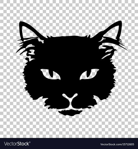 Cat Face Stencil, Cat Face Silhouette, Face Silhouette Tattoo, Black Cat Vector, Cat Silhouette Tattoos, Cat Face Tattoos, Egyptian Cat Tattoos, Cats Logo, Silhouette Tattoo