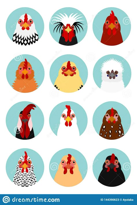 Chicken Head Drawing, Chicken Face Drawing, Chicken Face Paint, Vet Mural, Chicken Illustration Cute, Chickens Illustration, Coop Art, Chicken Craft, Rooster Vector