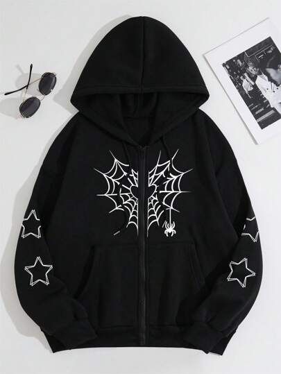 Pockets Fashion, Y2k Clothes, Style Hoodie, Spider Web, Long Sleeve Sweatshirts, Long Sleeve Hoodie, Hoodie Print, Long Sweatshirt, Plus Clothing