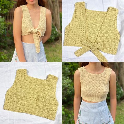 Crochet Outfits, Crop Top Pattern, Sweater Knitting, Crochet Tank Top, Textured Top, Crochet Fashion Patterns, Crochet Tank, Beginner Crochet, Crochet Shirt