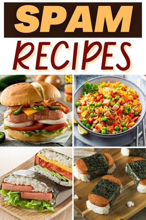 Try one of these easy Spam recipes if you need something meaty, quick, versatile, and surprisingly delicious. Trust me; they're spam-tastic! Teriyaki Spam Recipes, Turkey Spam Recipe, Keto Spam Recipe, Spam Lunch Ideas, Spam Recipes Dinners Easy, Hawaiian Spam Recipes, How To Cook Spam, Spam Meals, Spam Fritters