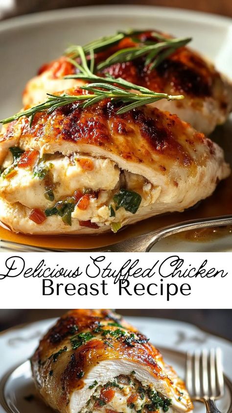 Indulge in the ultimate fall recipe with these spinach and cheese-stuffed chicken breasts. Juicy chicken is elevated with a luscious, flavorful filling that will leave everyone at the table impressed. Serve it alongside roasted garlic potatoes or a crisp salad for a balanced meal. Perfect for both weeknights and special occasions, this dish is a true autumn comfort food. Chicken Breast With Bone Recipes, Weeknight Chicken Recipes, Holiday Chicken Recipes, Boneless Chicken Breast Recipes Easy, Juicy Chicken Breast Recipes, Roasted Garlic Potatoes, Spinach Stuffed Chicken Breast, Healthy Chicken Dinner Recipes, Boneless Skinless Chicken Breast Recipes