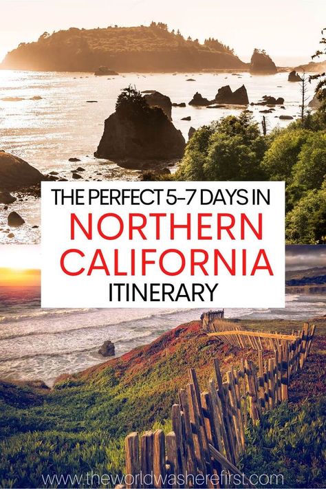 This itinerary along the Northern California coast will help you map out up to a week exploring this gorgeous area of the Golden State! Northern California Road Trip, Northern California Travel, California Road Trip Itinerary, California Coast Road Trip, Northern California Coast, Cali Trip, California Road Trip, Vacation Itinerary, West Coast Road Trip