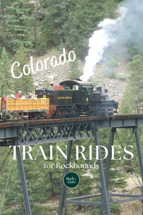 Colorado train rides for rockhounds are scenic and provide an informative and enjoyable day's outing. Here's what you need to know for your must-visit list. Train Rides In Colorado, Colorado Train, Fort Lewis College, Colorado Railroad, Scenic Railroads, Travel Places To Visit, Spring Into Summer, Continental Divide, Train Ride