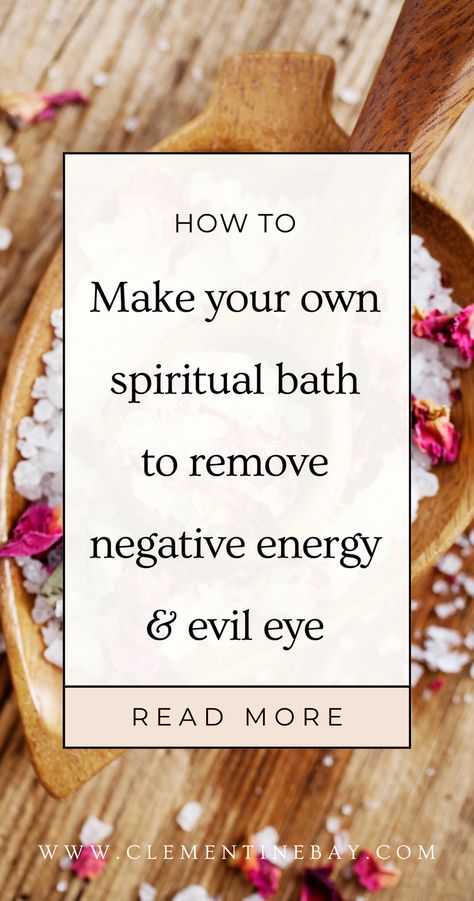 A spiritual bath is a great go-to ritual to include in your spiritual hygiene routine. Click here to learn what exactly a spiritual bath is and read about spiritual bathing throughout history, the element of water in witchcraft and how to make your own energy cleansing bath to remove evil eye and negative energy. I have also included alternative tools and ingredients as well as optional steps! Protection Bath Spell, Protection Bath Ritual, Bath To Remove Toxins, What To Add To Bath Water, Spiritual Cleansing Bath Ritual, Hoodoo Spiritual Bath Recipes, New Moon Bath Ritual Recipe, Bath Magic Spells, Energy Cleanse Bath