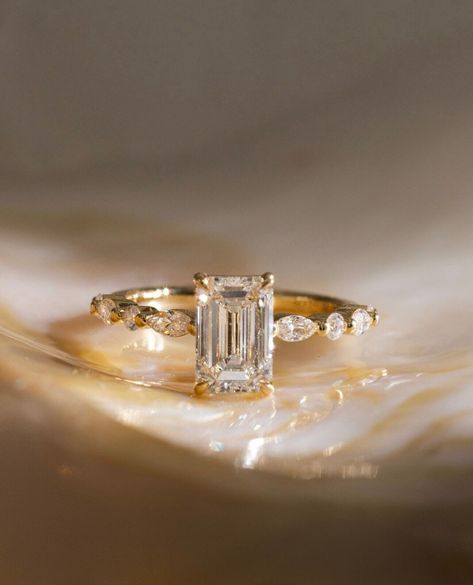 Emerald Cut Moissanite 4 Prong Engagement Proposal Ring Anniversary Gift For Her Silver Wedding Rings Emerald Cut, Emerald Cut Engagement Ring Unique, Emerald Cut Wedding Ring, Gold House, Pretty Engagement Rings, Ring Rosegold, Cute Engagement Rings, Future Engagement Rings, Emerald Cut Engagement