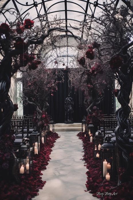 Create your Best unique Vampire theme Wedding in 2023 ‣ Mafia Wedding Theme, Gothic Forest Wedding, Moody Romantic Wedding Decor, Crow Party, Mafia Wedding, Burlesque Wedding, The Blood We Crave, Dark Red Wedding, Monty Jay