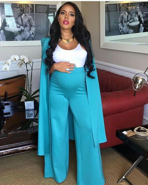 Angela Simmons Pregnant, Pregnant Outfits, Baby Bump Style, Angela Simmons, Pregnancy Fashion, Preggo Fashion, African Outfits, Pretty Pregnant, Maternity Chic