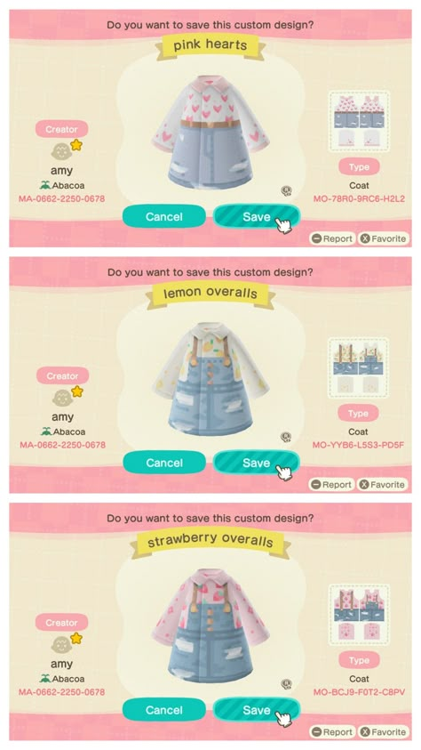 Animal Crossing Hair, Animal Crossing Town Tune, Acnh Clothing Codes, Acnh Clothes Codes, Pastel Kidcore, Animal Crossing Design Codes, Acnh Outfits, Animal Crossing Clothing, Animal Crossing Patterns