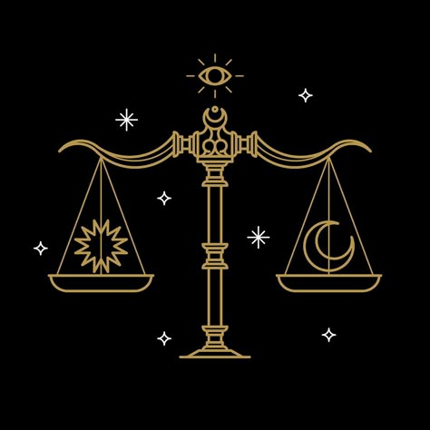 Libra Artwork, Libra Scale, Libra Tattoos, Gold Scales, Libra Symbol, Balance Tattoo, Libra Scales, Libra Art, Celestial Tattoo