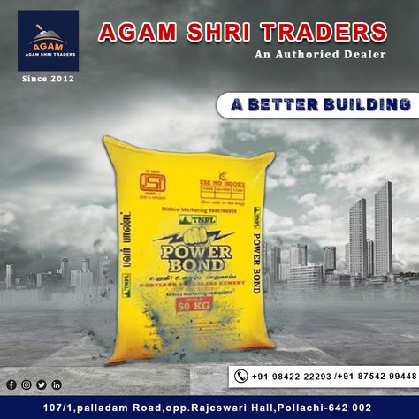 Agam Shri Traders "A Better Building" Call us: +91 98422 22293 / 87542 99448. #agam #agamcement #strong #cement #announcement #mealreplacement #positivereinforcement #cementerio #cemento #commencement #renforcementmusculaire #babyannouncement #productplacement #replacement #enhancement #publicserviceannouncement #semplicemente #cementeryAgam Public Service Announcement, Positive Reinforcement, Public Service, Baby Announcement, Cement, Poster Design, Building, Quick Saves, Design